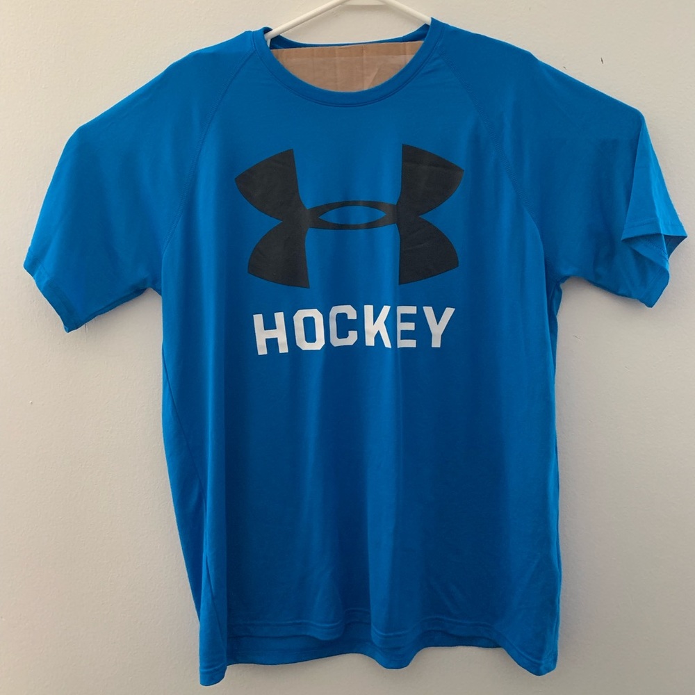 Under Armour Hockey Mens T-Shirt  Blue Size Large.